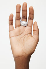 Swarovski Rhodium Plated & Zirconia Hyperbola Cocktail Ring