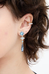 Swarovski Silver & Blue Tier Drop Earrings