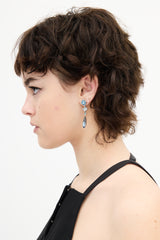 Swarovski Silver & Blue Tier Drop Earrings