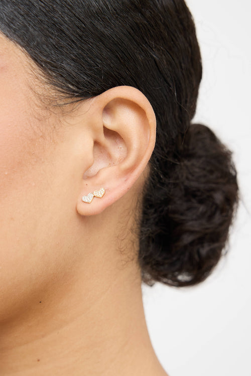 Sydney Evans 14K Yellow Gold Diamond Heart Earrings