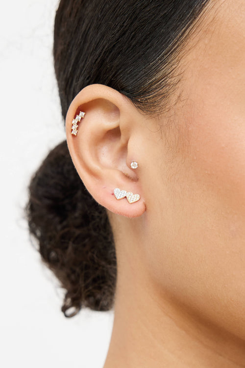 Sydney Evans 14K Yellow Gold Diamond Heart Earrings