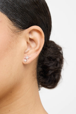 Sydney Evans 14K White Gold Diamond Starbust Earrings