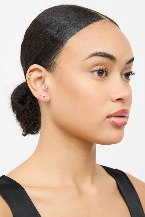 Sydney Evans 14K White Gold Diamond Starbust Earrings