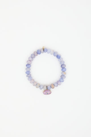 Sydney Evan 14K Gold & Amethyst Evil Eye Charm Bracelet