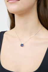 Fine Jewelry Sterling Silver & Sapphire Pendant Necklace