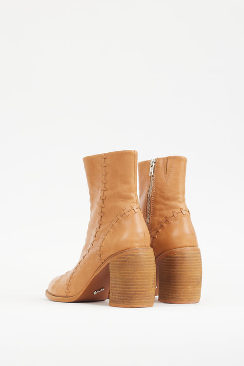 Syro Brown Leather Stitched Boot