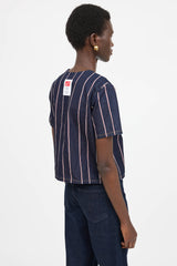 T by Alexander Wang Stiped Denim Top