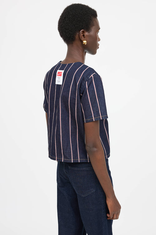 T by Alexander Wang Stiped Denim Top