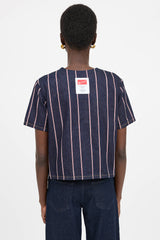 T by Alexander Wang Stiped Denim Top