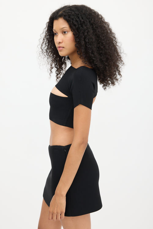 T by Alexander Wang Black Cropped Cut Out Top