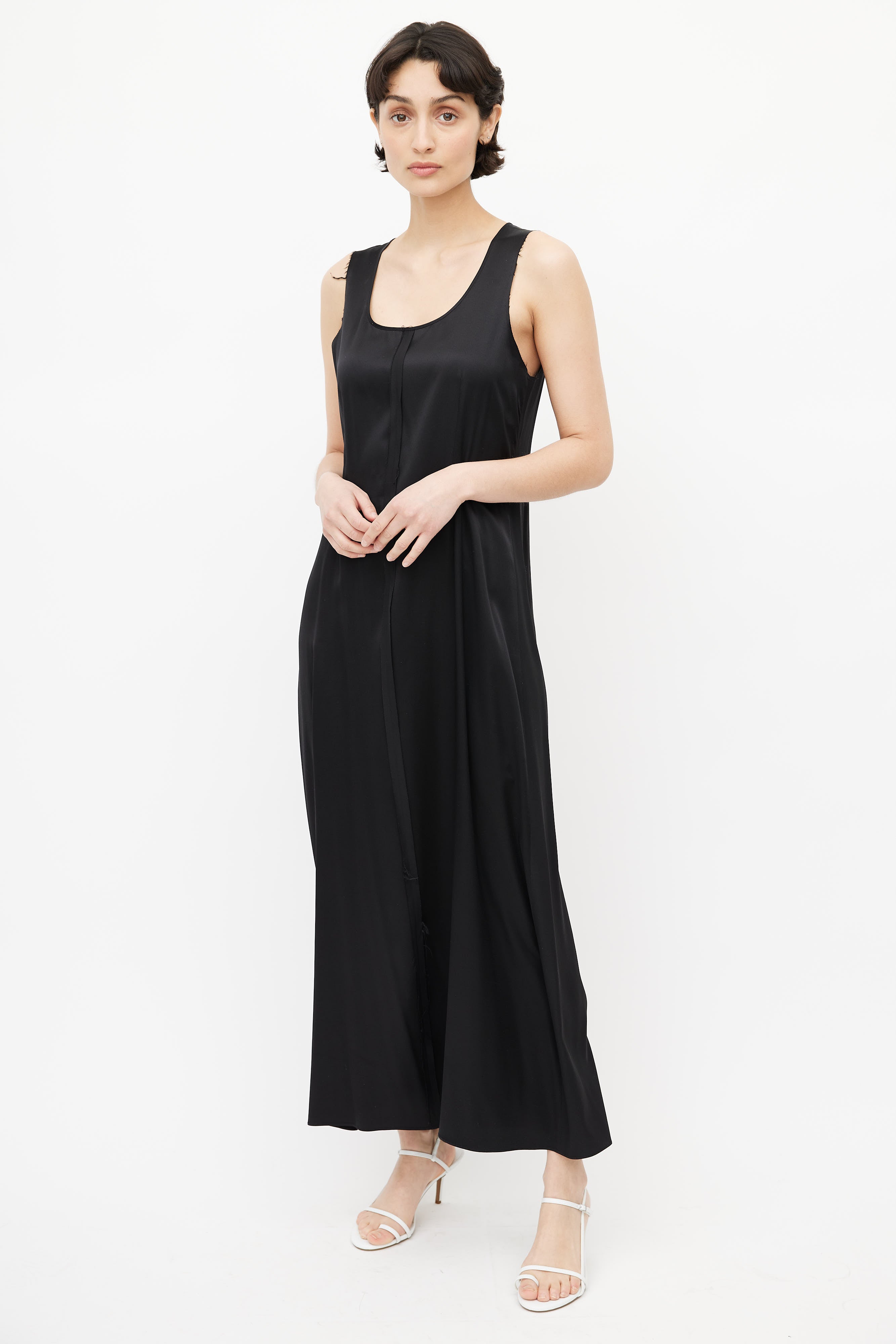 T by Alexander Wang // Black Raw Hem Silk Dress VSP Consignment T by Alexander Wang // Black Raw Hem Silk Dress VSP Consignment