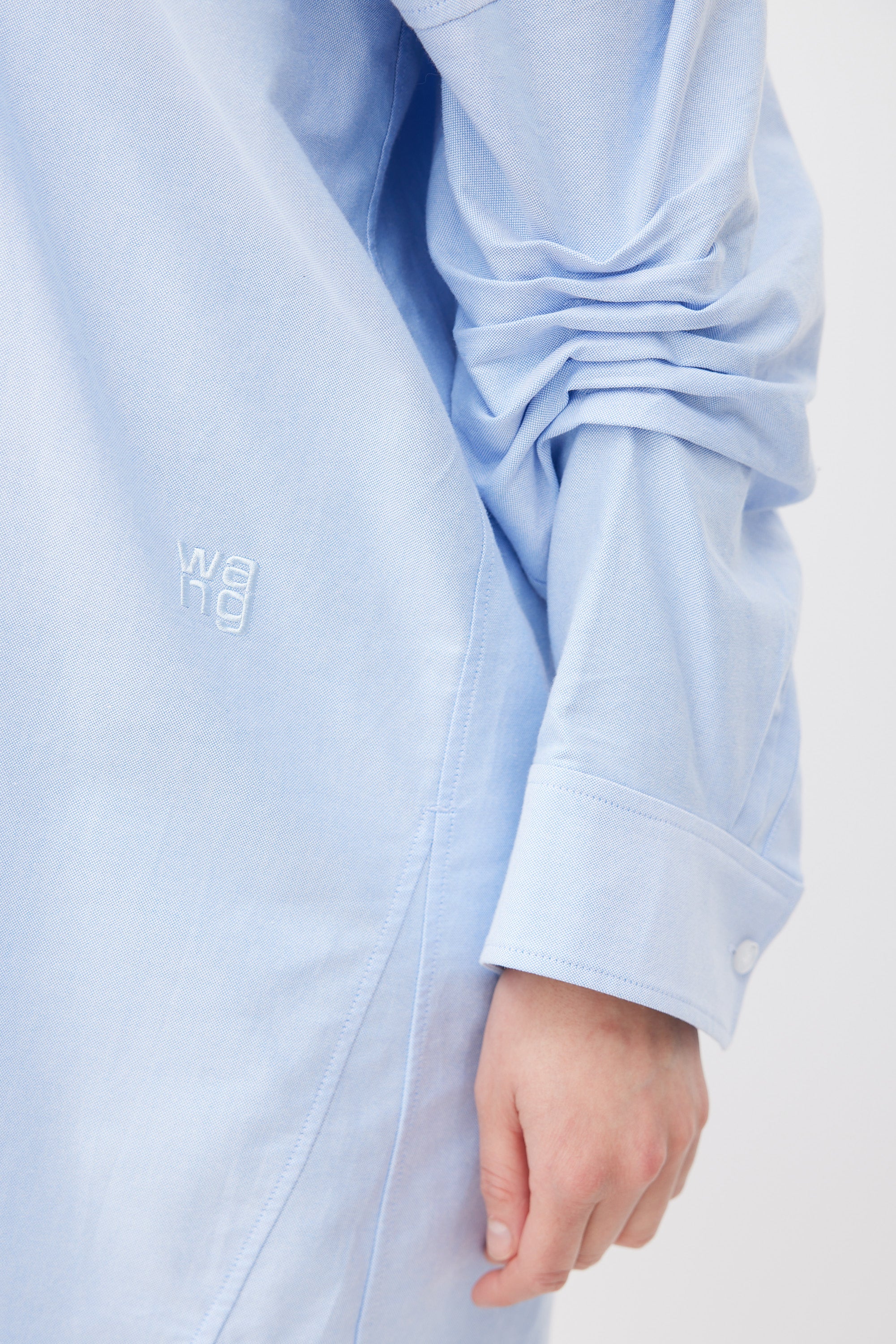 T by Alexander Wang // Blue & White Off Shoulder Layered Shirt Dress VSP Consignment T by Alexander Wang // Blue & White Off Shoulder Layered Shirt Dress VSP Consignment