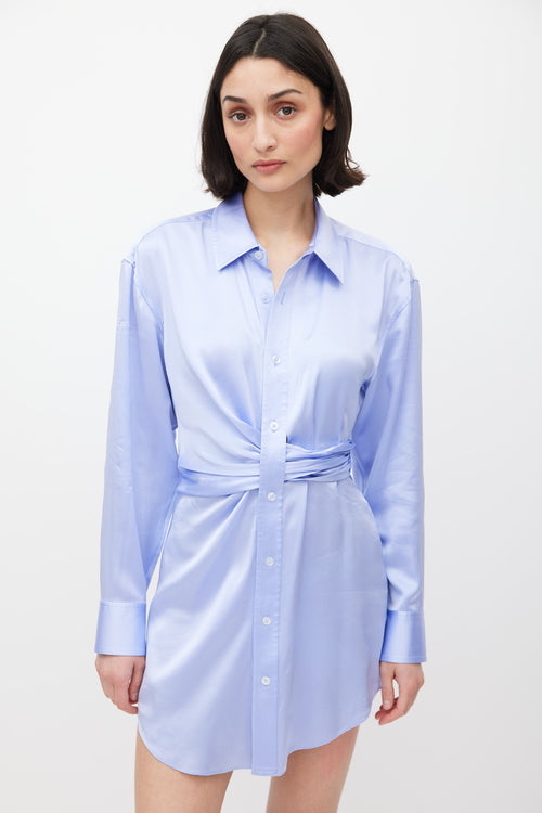 T by Alexander Wang // Light Purple Satin Draped Button Up Dress – VSP Consignment T by Alexander Wang // Light Purple Satin Draped Button Up Dress – VSP Consignment