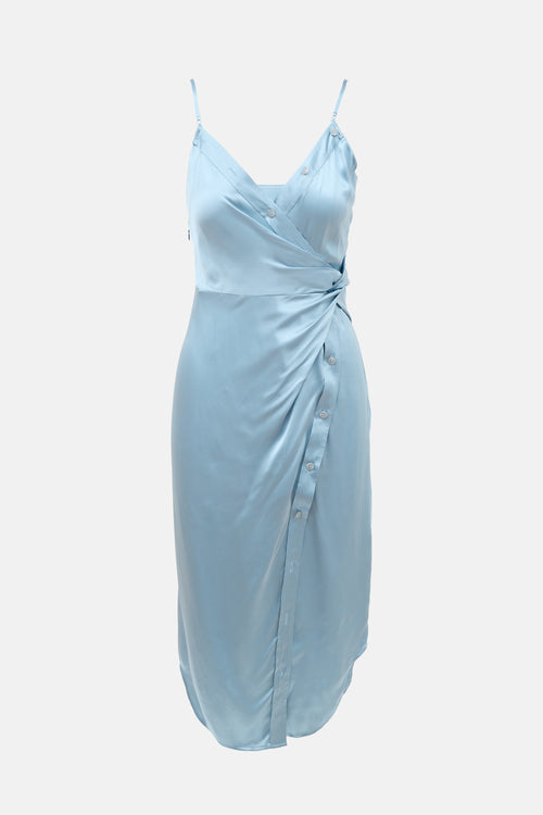 T by Alexander Wang Silk Buttoned Slip Dress