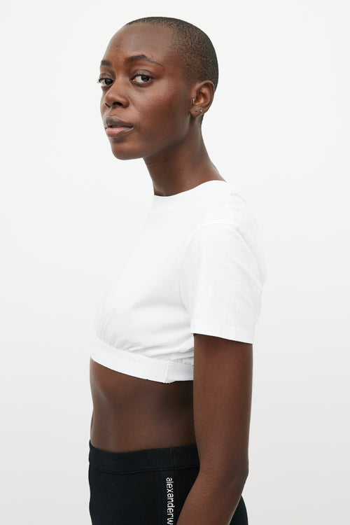T by Alexander Wang White Cropped T-Shirt