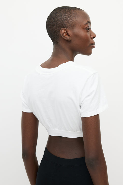 T by Alexander Wang White Cropped T-Shirt
