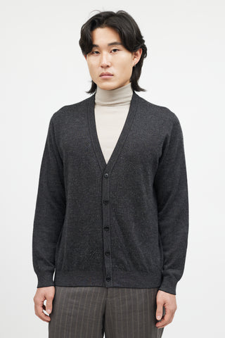Zegna Grey Cashmere Knit Cardgian