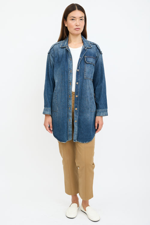 Rachel Comey Medium Wash Denim Shacket