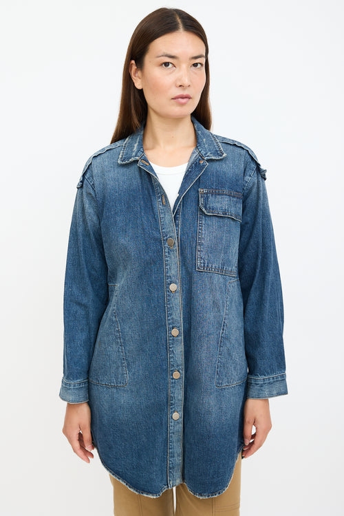 Rachel Comey Medium Wash Denim Shacket