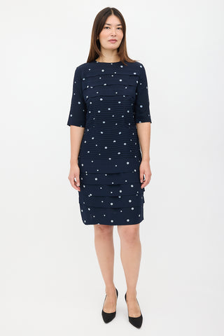 Marni Silk Polka Dot Pintuck Dress