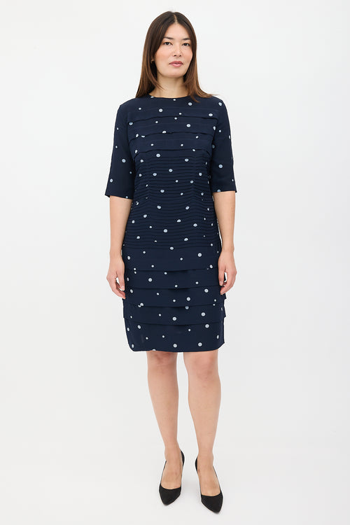 Marni Silk Polka Dot Pintuck Dress