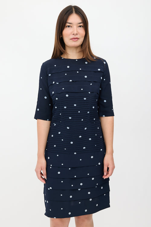 Marni Silk Polka Dot Pintuck Dress