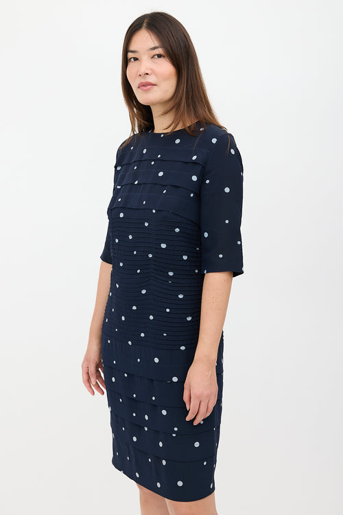 Marni Silk Polka Dot Pintuck Dress