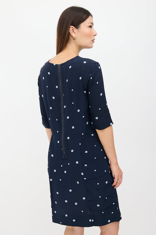 Marni Silk Polka Dot Pintuck Dress