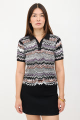Missoni Knit Chevron Polo Top