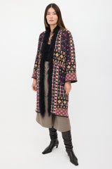 Etro Wool Intarsia Duster Cardigan