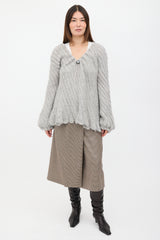 Nina Ricci Wool & Mohair Drawstring Sweater