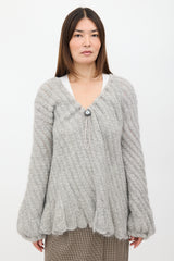 Nina Ricci Wool & Mohair Drawstring Sweater