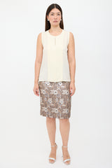 Gucci Crepe & Jersey Pleated Top