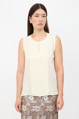 Gucci Crepe & Jersey Pleated Top
