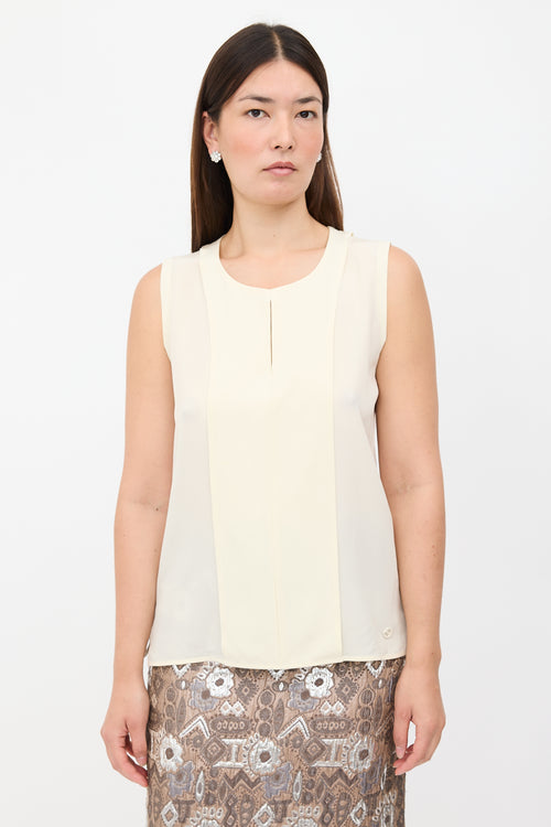 Gucci Crepe & Jersey Pleated Top