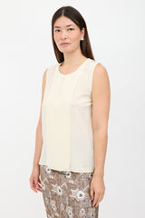 Gucci Crepe & Jersey Pleated Top