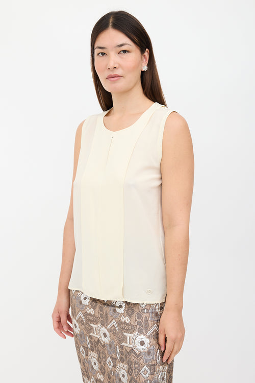 Gucci Crepe & Jersey Pleated Top