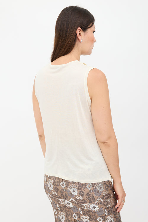 Gucci Crepe & Jersey Pleated Top