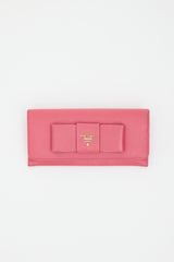 Prada Saffiano Leather Bow Wallet