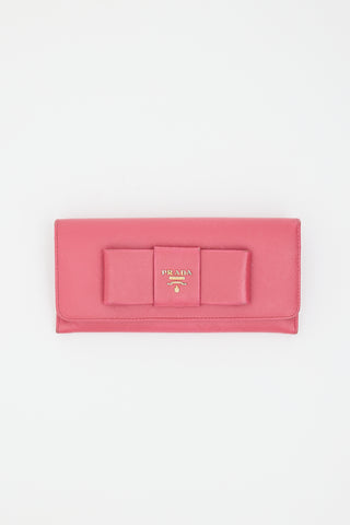 Prada Saffiano Leather Bow Wallet