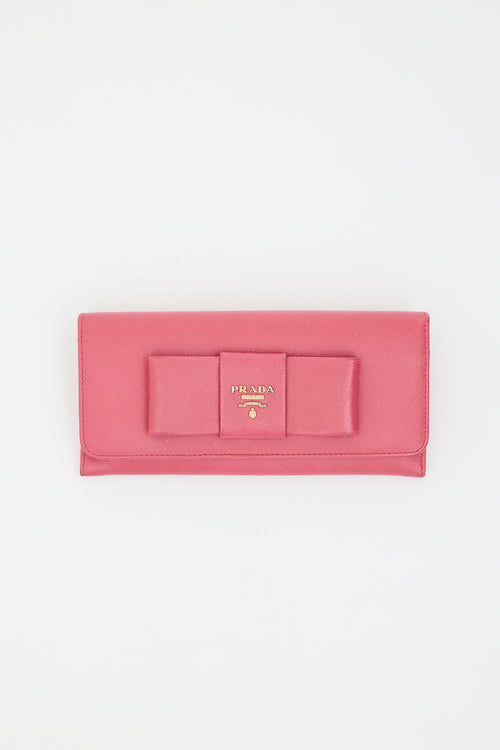 Prada Saffiano Leather Bow Wallet