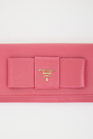 Prada Saffiano Leather Bow Wallet