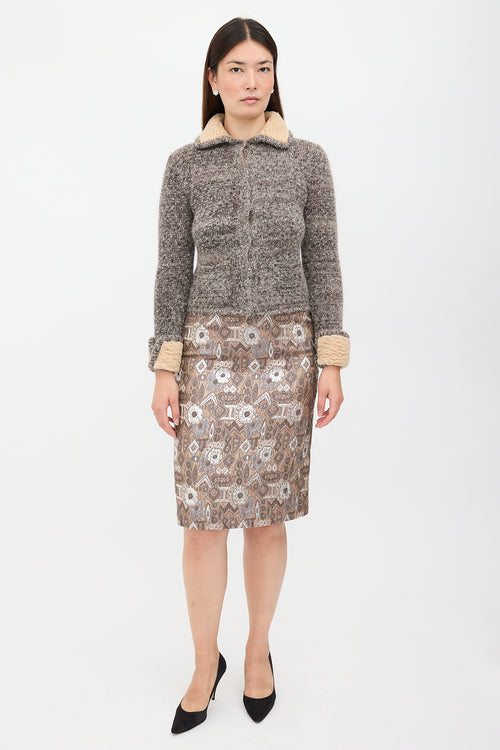 Prada 2010 Mohair Speckled Cardigan