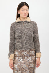 Prada 2010 Mohair Speckled Cardigan
