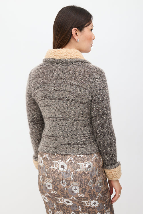 Prada 2010 Mohair Speckled Cardigan