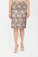 Oscar de la Renta Cloqué Jacquard Midi Skirt