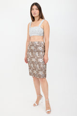 Oscar de la Renta Cloqué Jacquard Midi Skirt