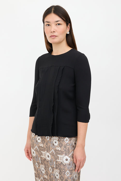 Prada 2015 Crepe Pleated Blouse
