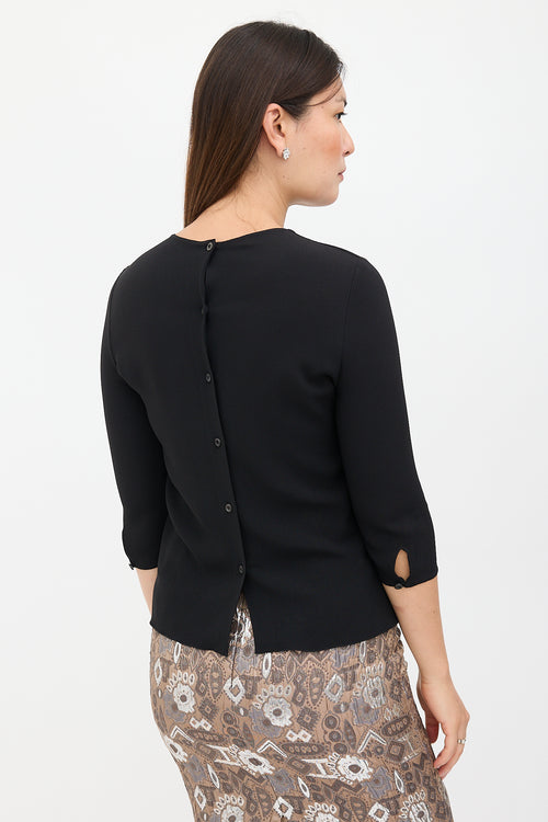Prada 2015 Crepe Pleated Blouse