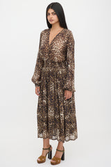 Nili Lotan Silk Semi-Sheer Printed Dress